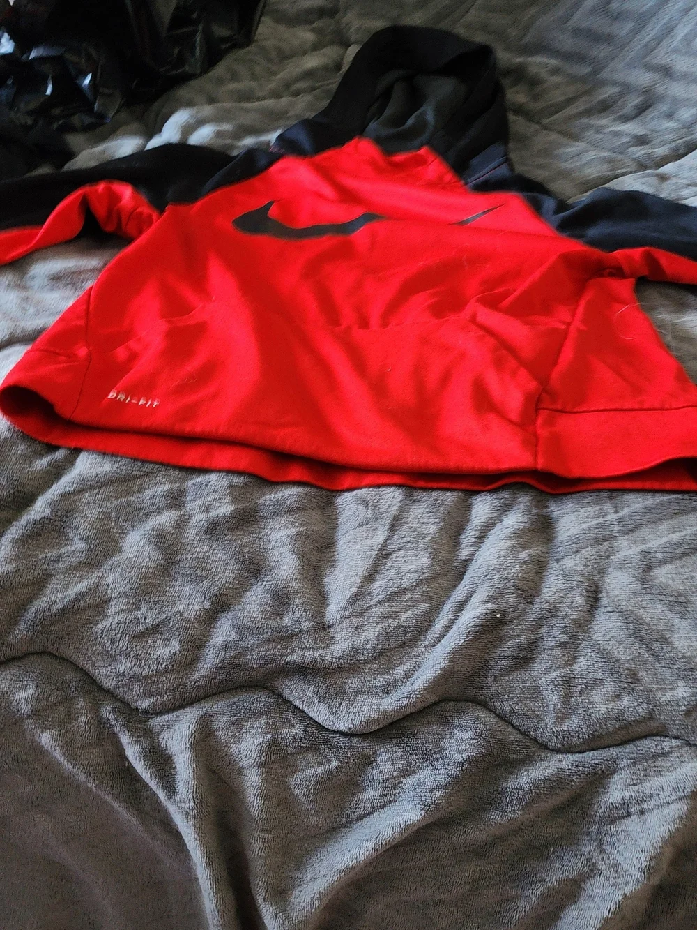 Nike Kids Red and Black Hoodie Sweatshirt